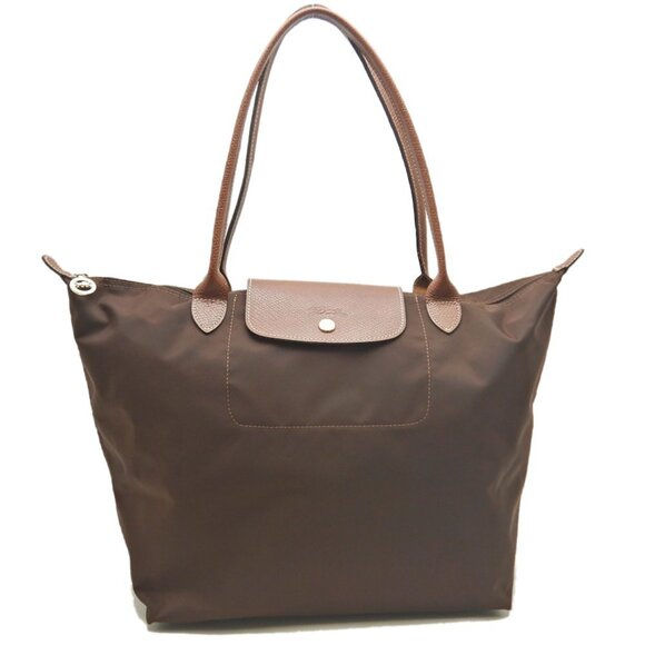 Longchamp Le Pliage Tote Bag Nylon and Leather Brown Women's 253603